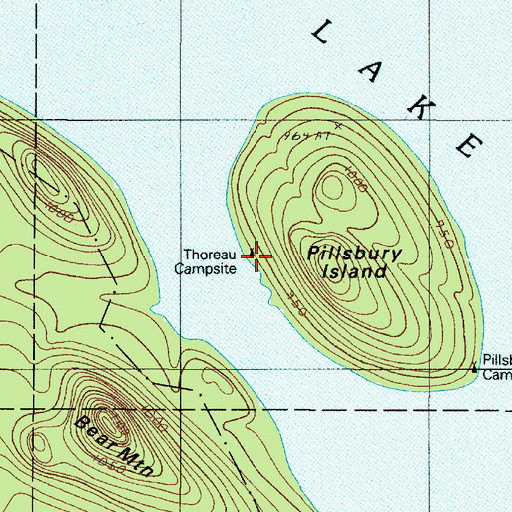 Topographic Map of Thoreau Campsite, ME