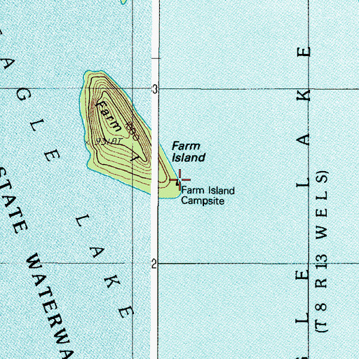 Topographic Map of Farm Island Campsite, ME