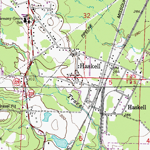 Topographic Map of Haskell, AR