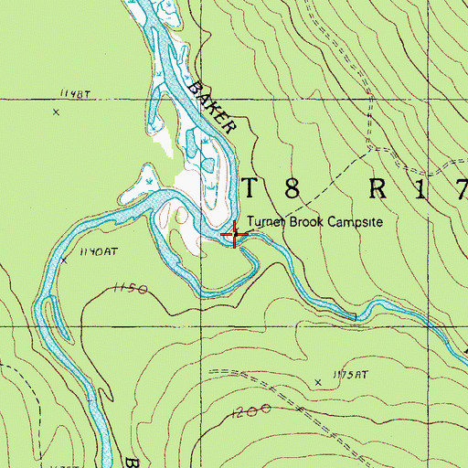 Topographic Map of Turner Brook Campsite, ME