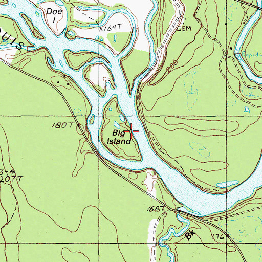 Topographic Map of Big Island, ME