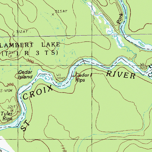 Topographic Map of Cedar Island Rips, ME
