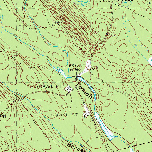 Topographic Map of Butterfield Brook, ME