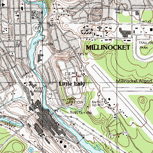 Topographic Map of Little Italy, ME