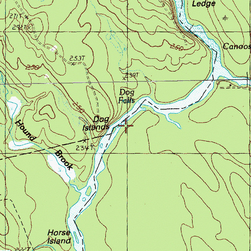 Topographic Map of Dog Islands, ME