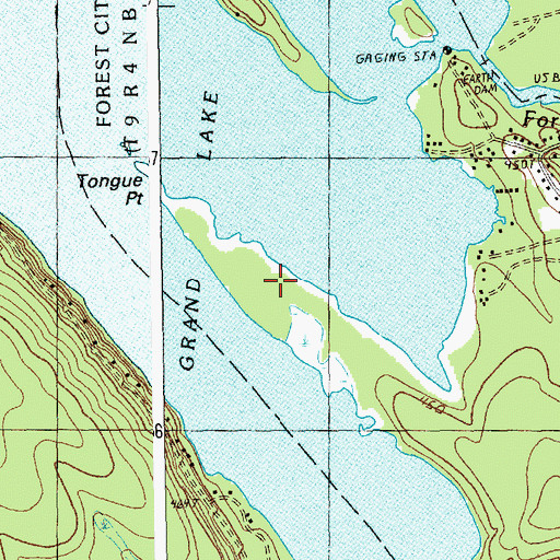 Topographic Map of Tongue Point, ME