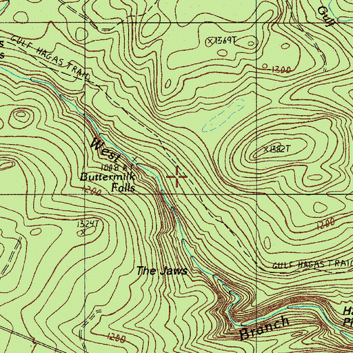 Topographic Map of Buttermilk Falls, ME