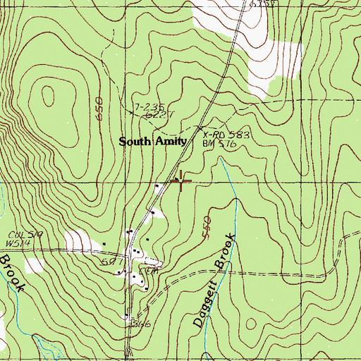 Topographic Map of South Amity, ME