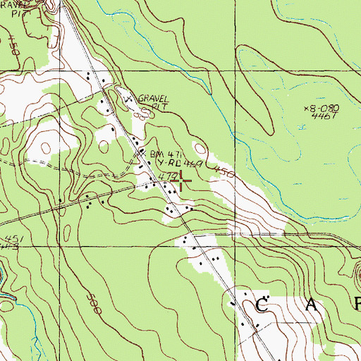 Topographic Map of Cary Church, ME
