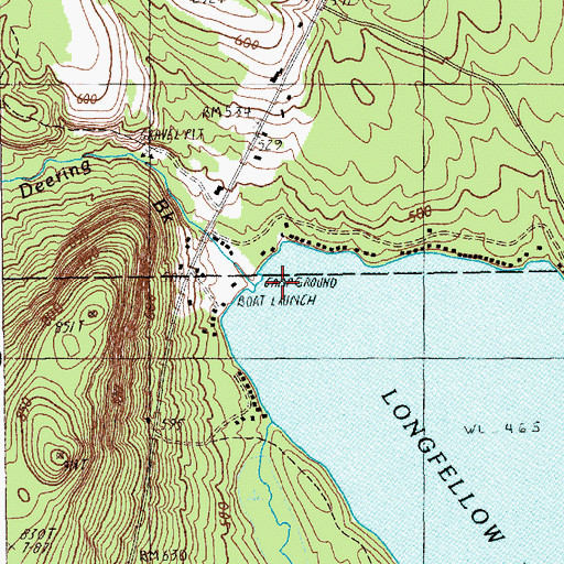 Topographic Map of Deering Brook, ME