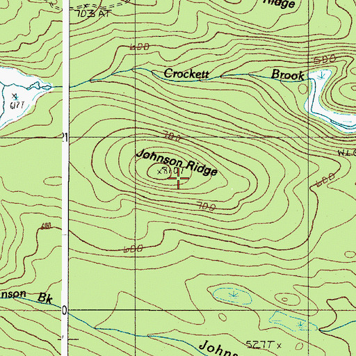 Topographic Map of Johnson Ridge, ME