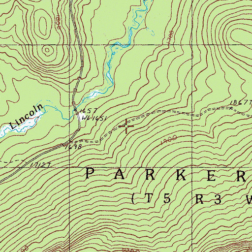 Topographic Map of Township of Parkertown, ME