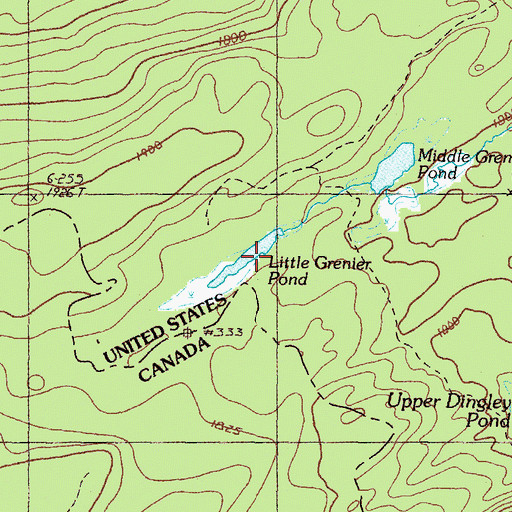 Topographic Map of Little Grenier Pond, ME