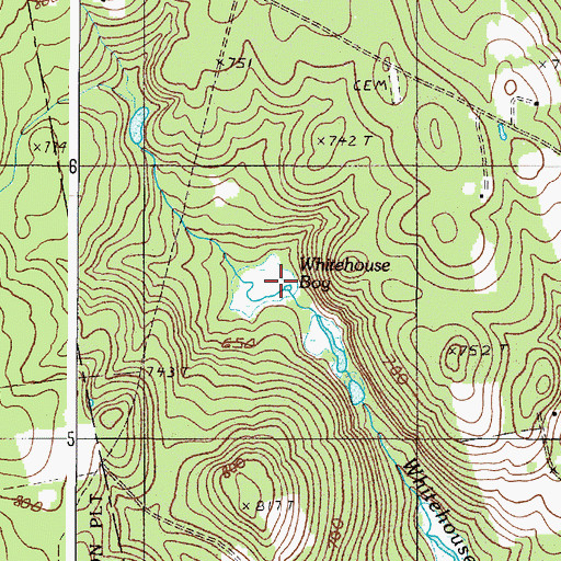 Topographic Map of Whitehouse Bog, ME