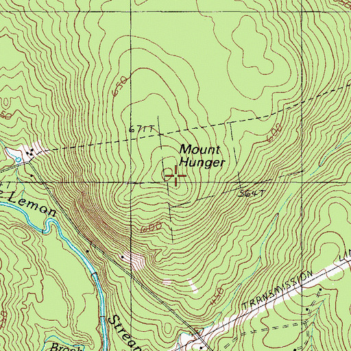 Topographic Map of Mount Hunger, ME