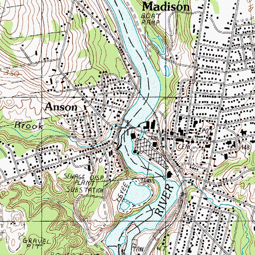 Topographic Map of Getchell Brook, ME