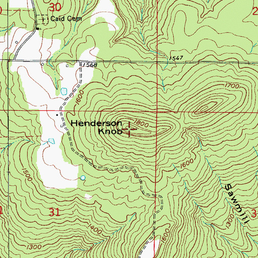 Topographic Map of Henderson Knob, AR