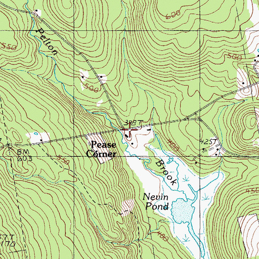 Topographic Map of Pease Corner, ME