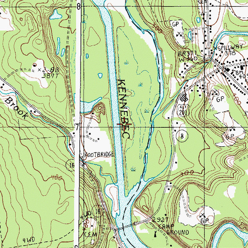 Topographic Map of Alder Brook, ME