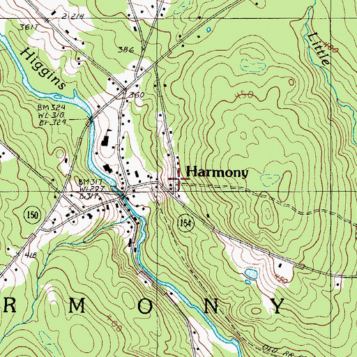 Topographic Map of Town of Harmony, ME