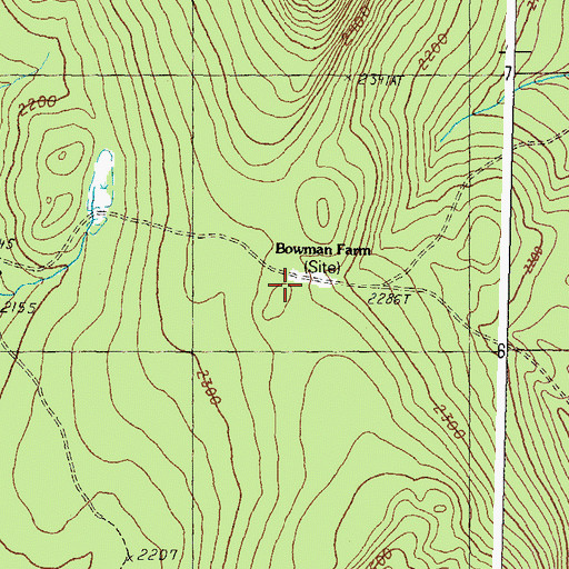 Topographic Map of Bowman Farm (historical), ME