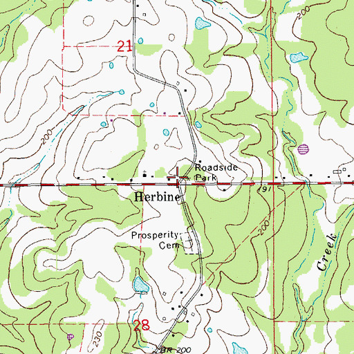 Topographic Map of Herbine, AR