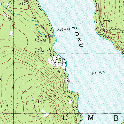 Topographic Map of Deveraux Camps (historical), ME