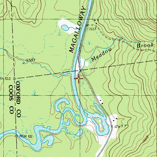 Topographic Map of Meadow Brook, ME