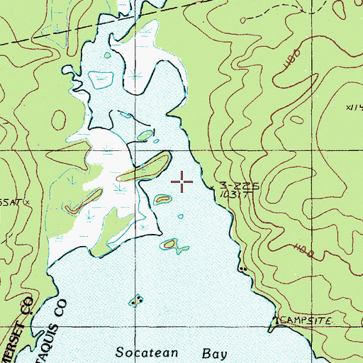 Topographic Map of Socatean Stream, ME
