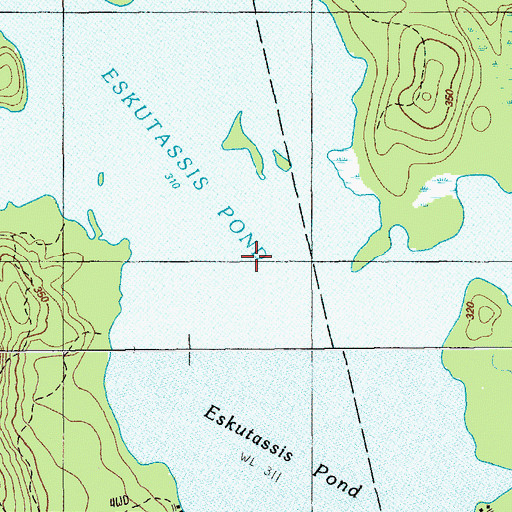 Topographic Map of Eskutassis Pond, ME