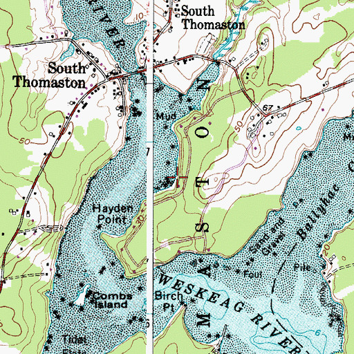 Topographic Map of Weskeag River, ME