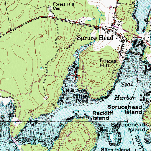 Topographic Map of Mill Cove, ME