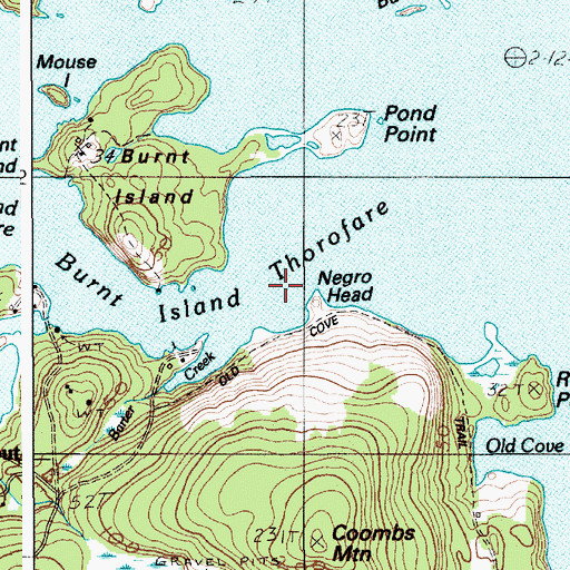 Topographic Map of Burnt Island Thorofare, ME