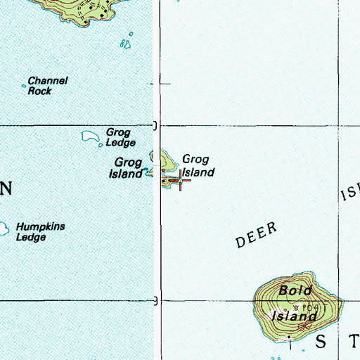 Topographic Map of Grog Island, ME