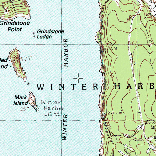 Topographic Map of Winter Harbor, ME