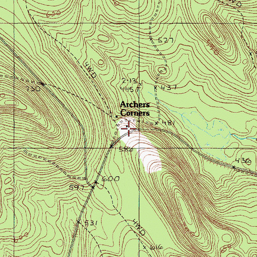 Topographic Map of Archers Corners, ME
