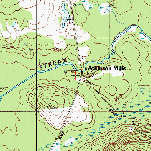 Topographic Map of Atkinson Mills, ME