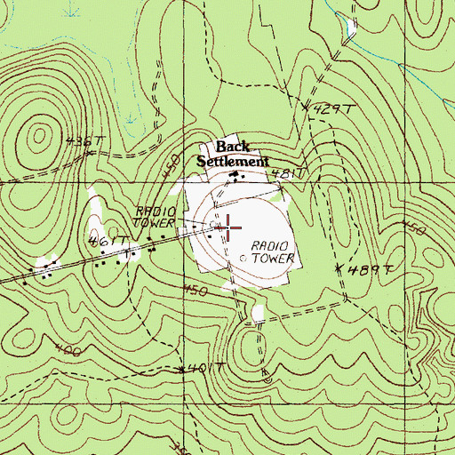 Topographic Map of Back Settlement, ME