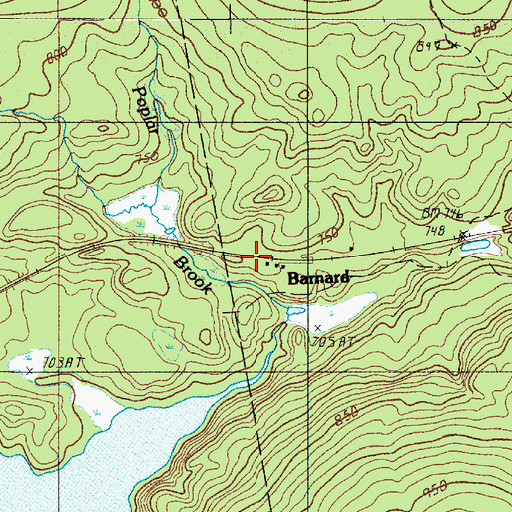 Topographic Map of Barnard, ME