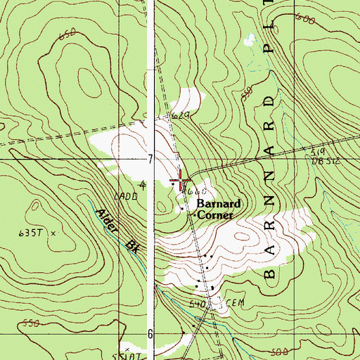 Topographic Map of Barnard Corner, ME