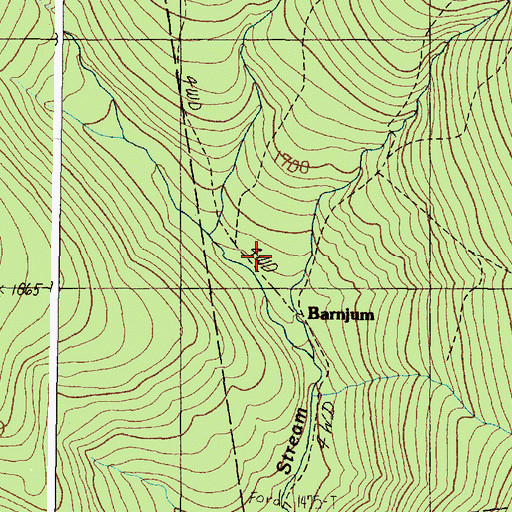 Topographic Map of Barnjum, ME
