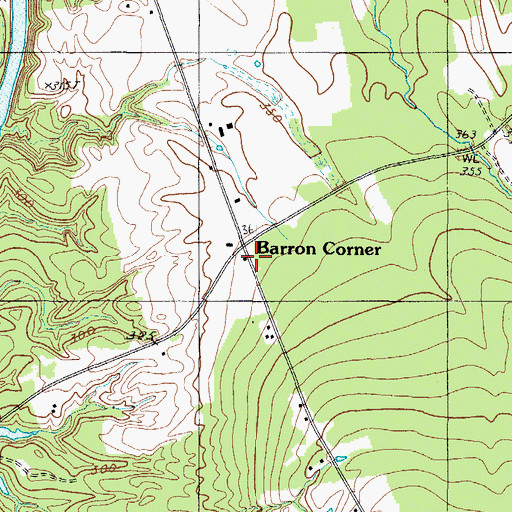 Topographic Map of Barron Corner, ME