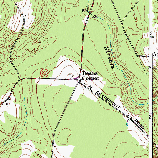 Topographic Map of Beans Corner, ME