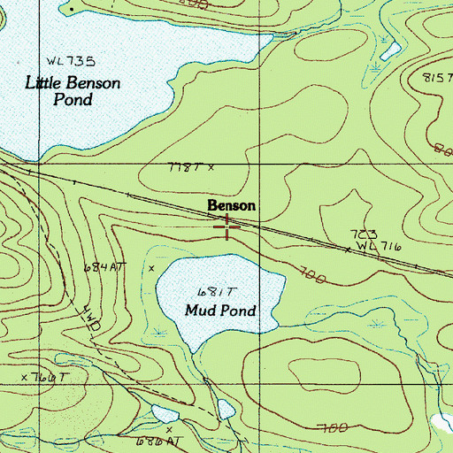 Topographic Map of Benson, ME