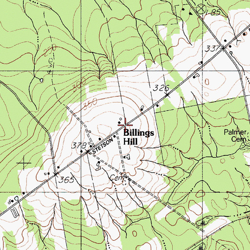 Topographic Map of Billings Hill, ME
