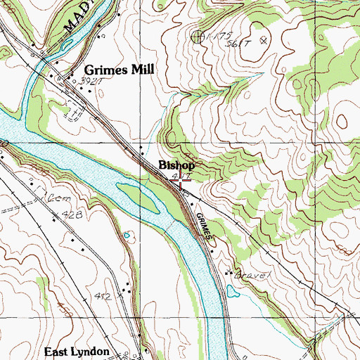 Topographic Map of Bishop, ME