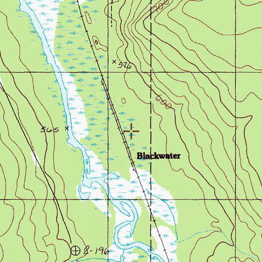 Topographic Map of Blackwater, ME