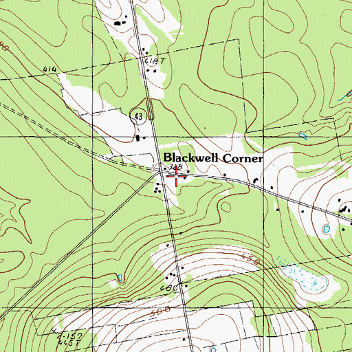 Topographic Map of Blackwell Corner, ME