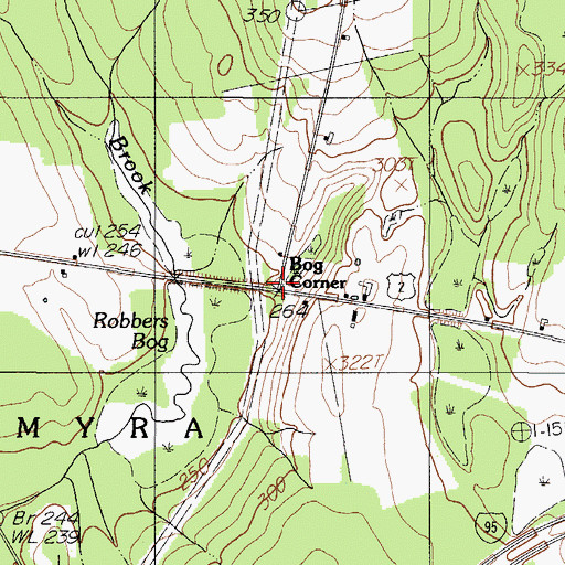 Topographic Map of Bog Corner, ME