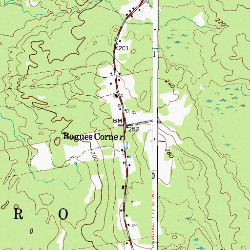Topographic Map of Bogues Corner, ME
